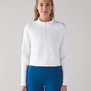 Lululemon Kicking Asphalt White 1/2 Zip Jacket